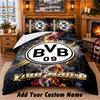 Borussia Dortmund Pattern Bedding 3Pcs Set Custom Name, Bed Sheet And Pillowcases For Home Bedroom