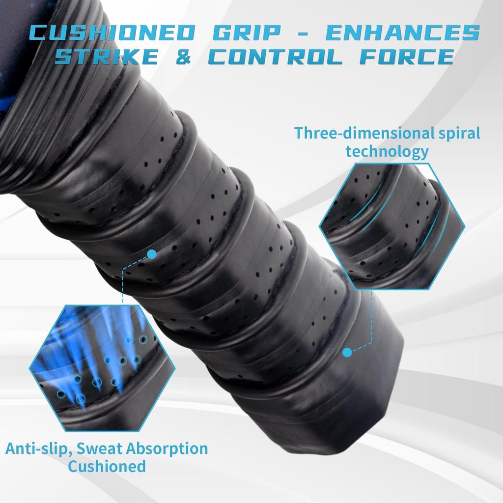 Toplive Pickleball Racket 2 Pieces Pickleball 4 Pieces Pickleball Beginner Pickleball Balls with 1 Pickle Ball Storage Durable Competition Racket for