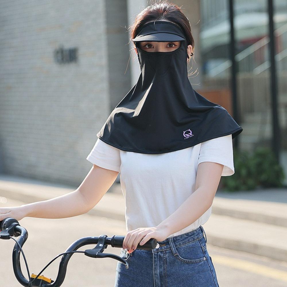 Защитная маска для лица от УФ-лучей, накидка из ледяного шелка, солнцезащитная шаль, модная вуаль для защиты от солнца для велоспорта