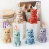 Lovely Kitten Animal Shape Candle Molds Lucky Cat Aromatherapy Silicone Moulds Baby Room Resin Decor Birthday Painting Gypsum Doll Gifts