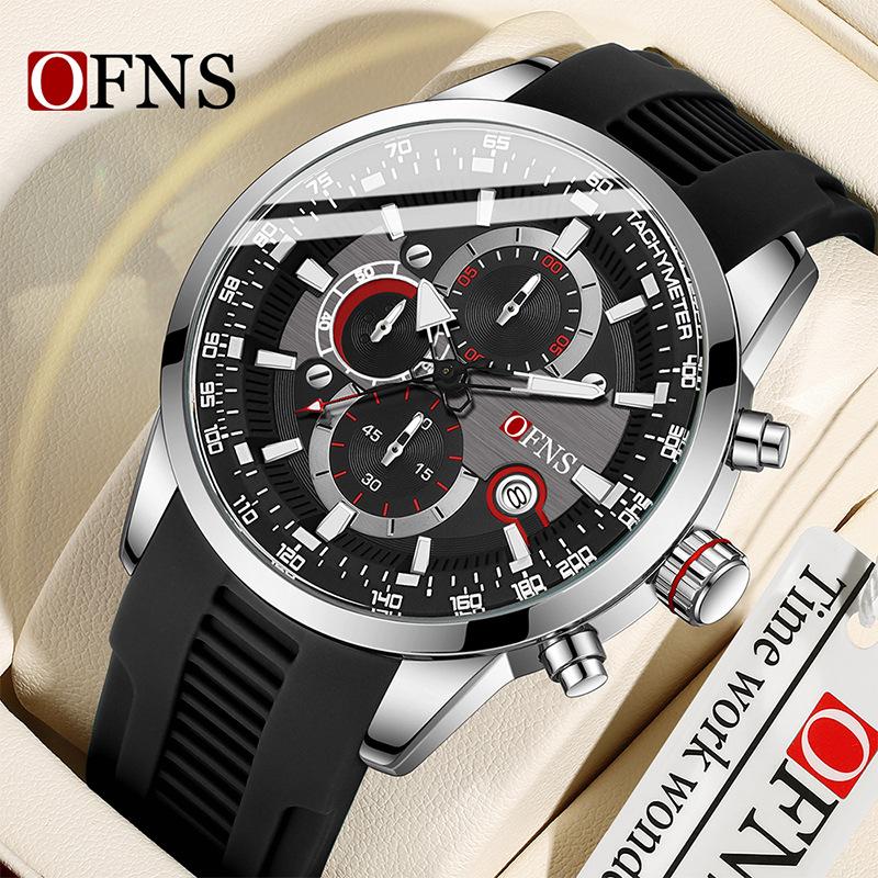 Business Men's Quartz Watch Three Eye Six Needle Chronograph Waterproof Night Light Calendar Men's Quartz Watch