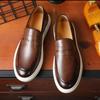 Fashion Men Casual Vulcanized Shoes PU Black Brown British Style Outdoor Driving Travel Business Loafers Size 38-48 Men Shoes