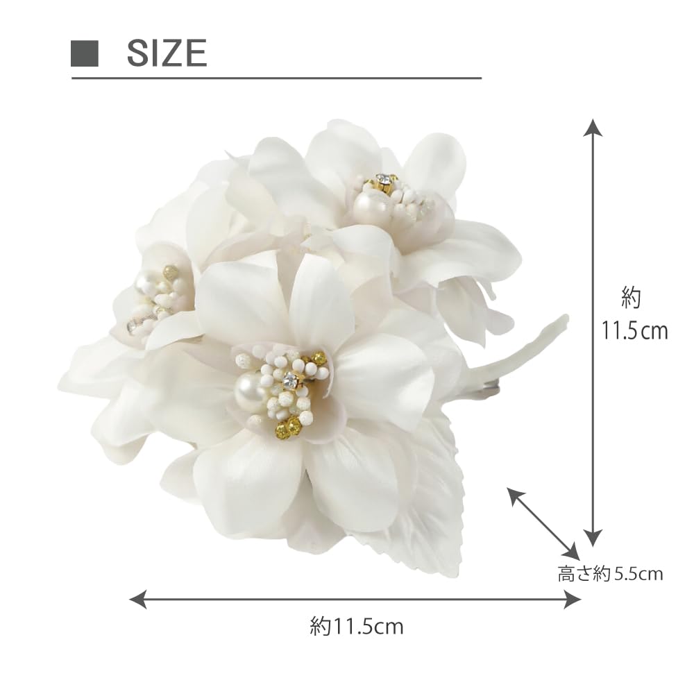 Gorgeous Three Flower Corsage Brooch Clip 2WAY Formal Entrance Ceremony Graduation Ceremony Wedding Special Occasion Pearl Rhinestone [Crane's