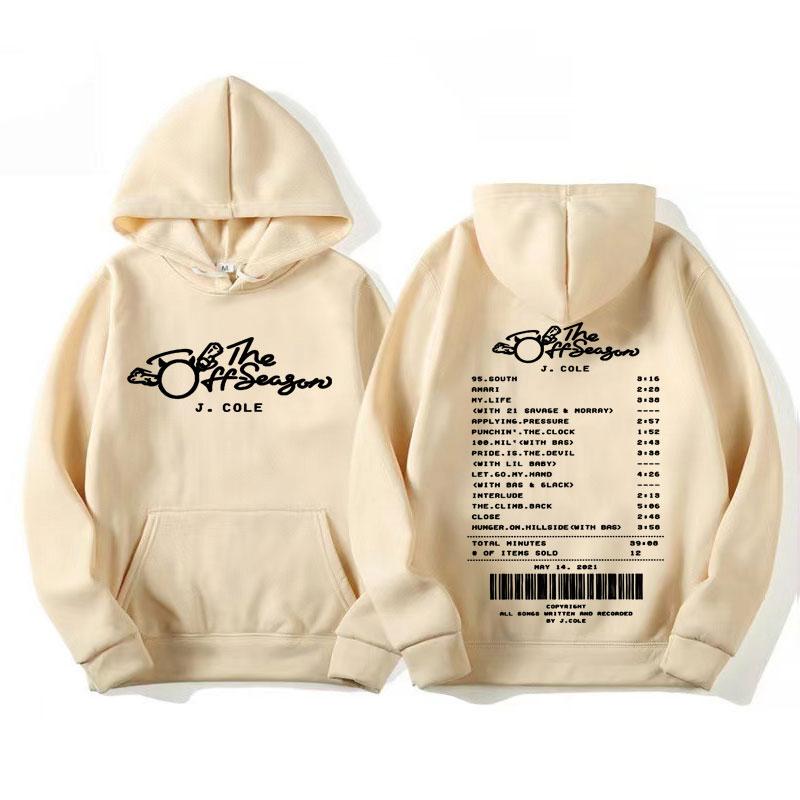 J Cole The Off-Season Album Double Sided Print Hoodie Men's Women Vintage Rap Y2K Graphic Sweatshirts Hip Hop Hoodies Streetwear