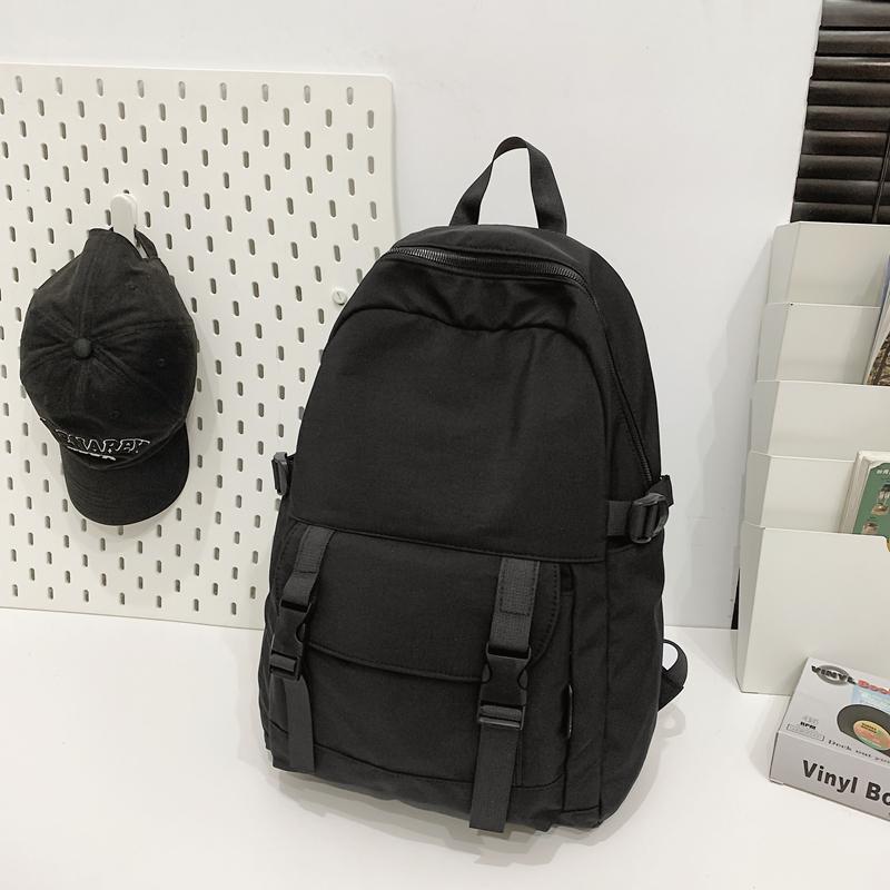 Рюкзак однотонный мужской нейлоновый водонепроницаемый большой емкости легкий дорожный рюкзак для школьников