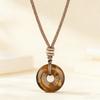 Natural Tiger Eyes Amethyst Stone Necklace Unisex Handmade Braided String Adjustable Positive Energy Healing Neck Accessories