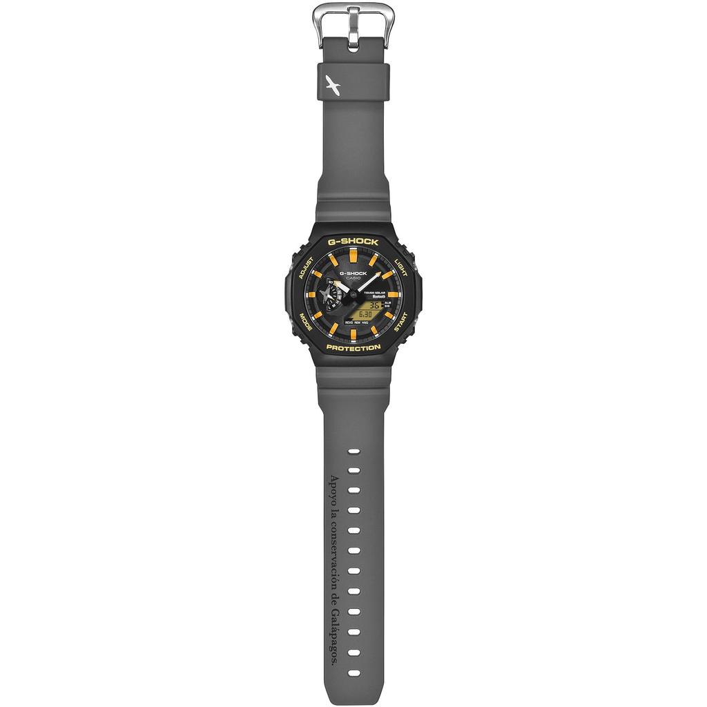 Casio Часы G-Shock Модель в честь коллаборации с Фондом Чарльза Дарвина, Bluetooth, Tough Solar, Экологичные материалы, GA-B2100DF-1AJR Черный/Серый