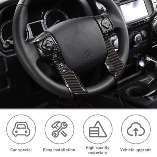 Carbon Fiber Steering Wheel Trims Bezels For 4runner 10+ Tundra 14+ Accessories