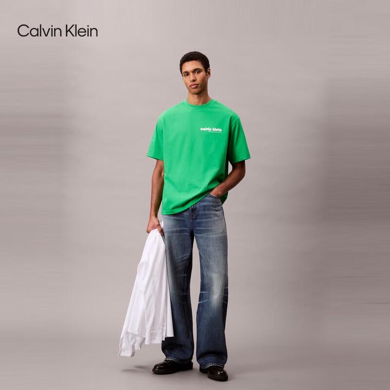 Calvin Klein Джинсы Мужская Хлопковая Футболка с Принтом Буквами