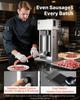 Electric Sausage Stuffer, 22 LBS / 10 L Vertical Meat Stuffer, Stepless Speed Control and Foot Pedal, Stainless Steel Heavy Duty Sausage Filler with 4