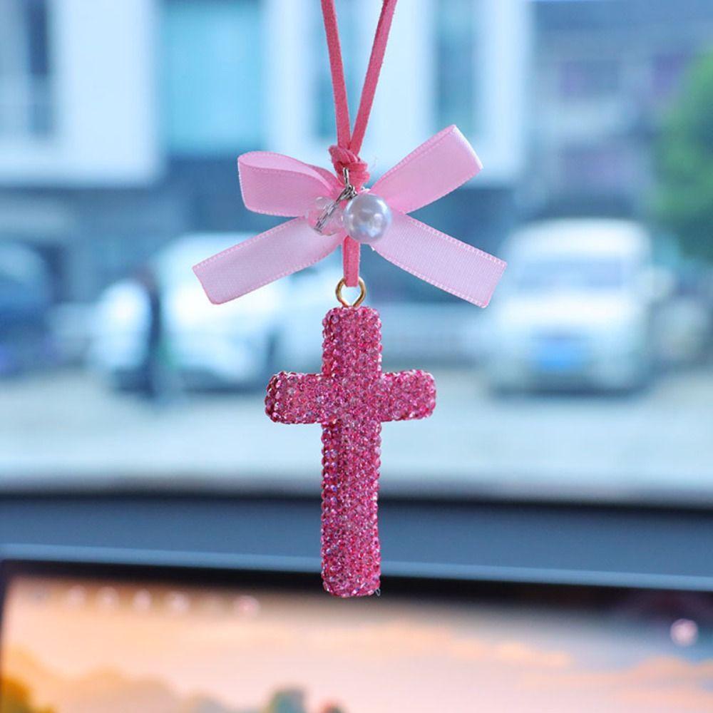Sparkling Cross Car Decoration Shiny Rhinestone Crystal Rhinestone Cross Gift Accessories