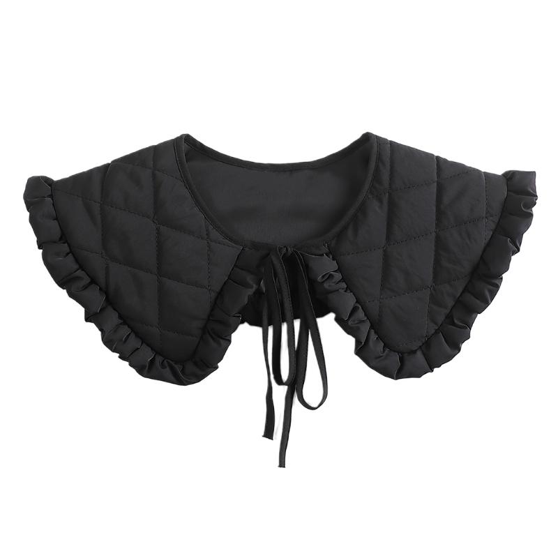 Women Thick False Collar Shawl Padded Quilted Plaid Texture  Necklace Scarf Winter Capelet Neck Cover Warmer Dropshipping