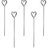Uxcell Металлические шпажки для коктейлей из нержавеющей стали, 5 шт., 11,2 см, Металлические зубочистки для коктейлей, Шпажки для мартини, Шпажки для коктейлей в форме сердца, для напитков, закусок