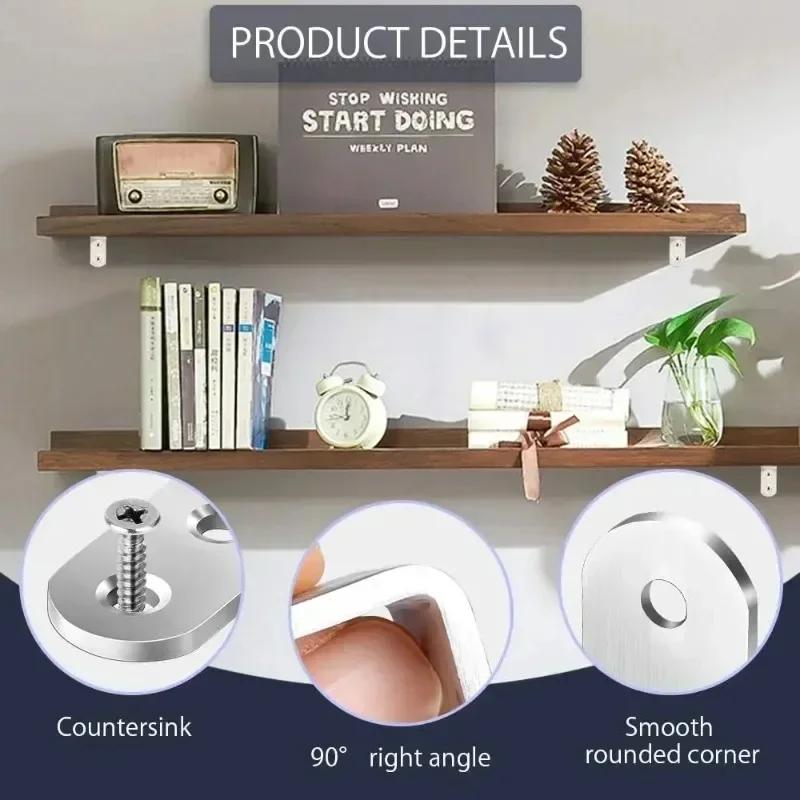 10 шт. Угловые кронштейны под углом 90 градусов, Уголок из нержавеющей стали, Крепеж, Настенные кронштейны, Подвесы для полок, стола, стула