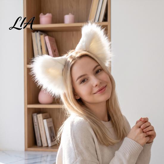 Realistic Fox Ears for Women Fluffy Headband Costume Party, 3D Plush Ear Hair Accessories, Decorative Hairband Girls Party Dress Up Accessories