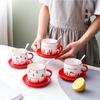 Рождественская керамическая чашка с блюдцем, высококачественная кофейная чашка с блюдцем, рождественская елка, кружка с ложкой, чашка для воды, подарочная чашка