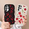 Чехол для Samsung Galaxy S22 Ultra S21 S23 Plus A25 S25 S24 A26 S20 FE Мягкий чехол для телефона A36 A34 A24 A54 A35 A55 Красный Милая Вишня