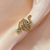 Популярное кольцо-змеевик с медным позолоченным цирконием для женщин, легкие предметы роскоши