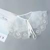 Linbaiway Double Layers Fake Collars Shawl Girls Hollow Out Removable Shirt Detachable Collar Women Lapel Blouse Lace-Up Scarf