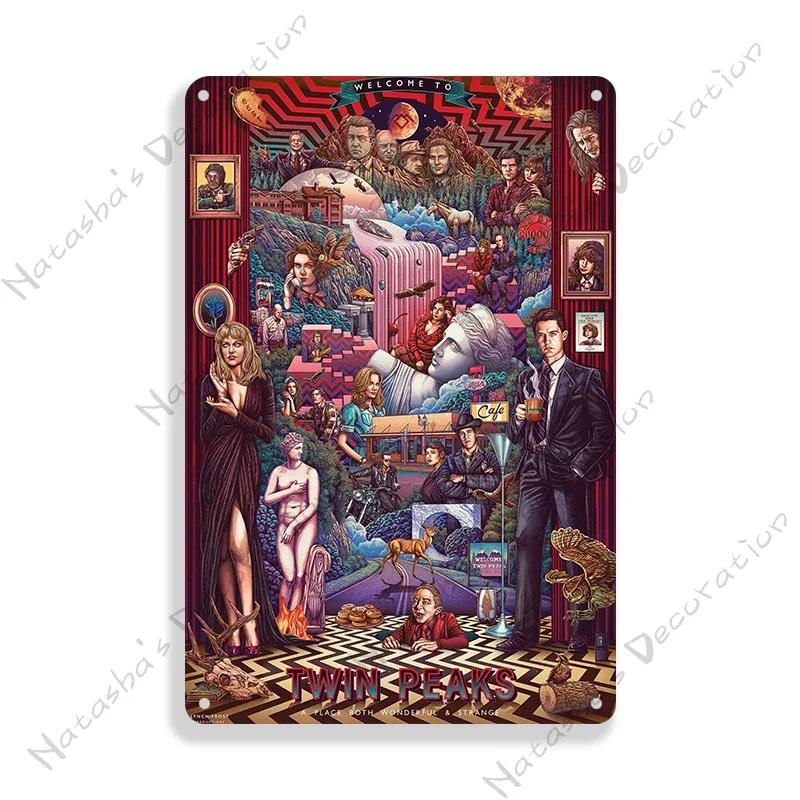Twin Peaks Classic TV Metal Tin Sign Rusty Metal Signs Poster Home Bar Vintage Metal Poster Industrial Decor Decorative Plate
