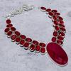 Ruby Gemstone Handmade 925 Sterling Silver Jewelry Necklace 18" d7C89