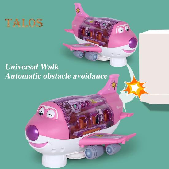 Электрический игрушечный самолет с музыкальным светом, вращение на 360 градусов, интеллектуальный обход препятствий, детский трюковой самолет, игрушка для малышей, мальчиков и девочек, подарок