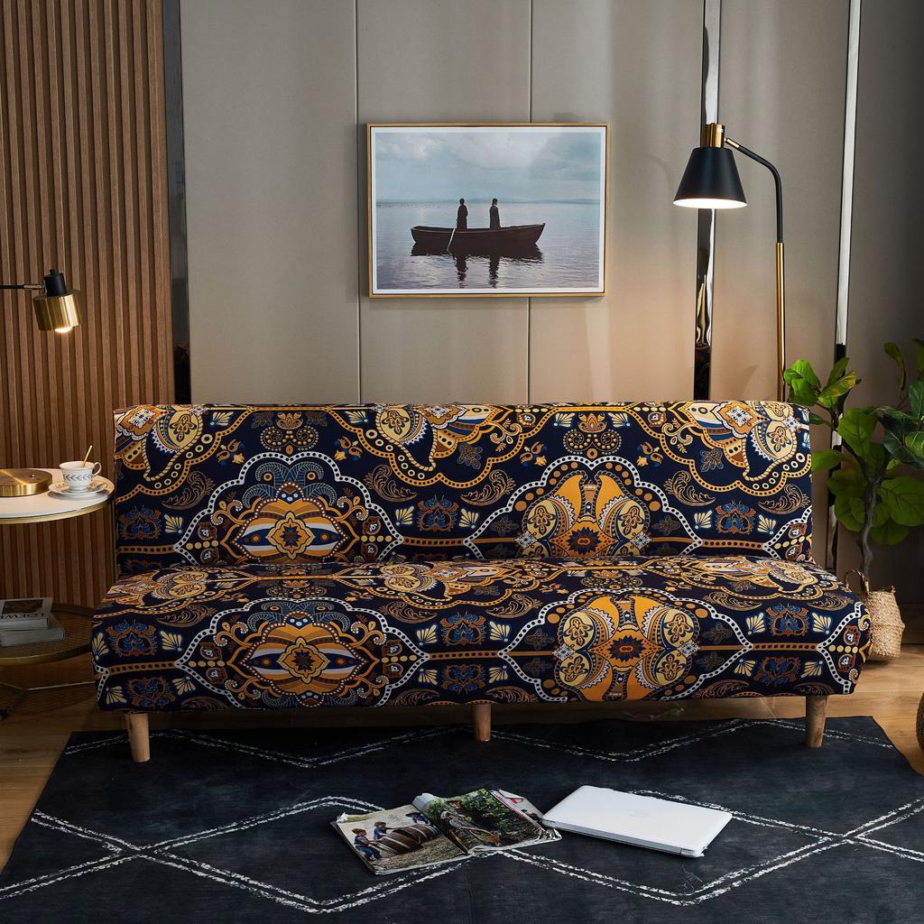 Stretch All-Inclusive Armless Sofa Cover Folding Sofa Bed Sofa Slipcover Lazy Sofa Towel