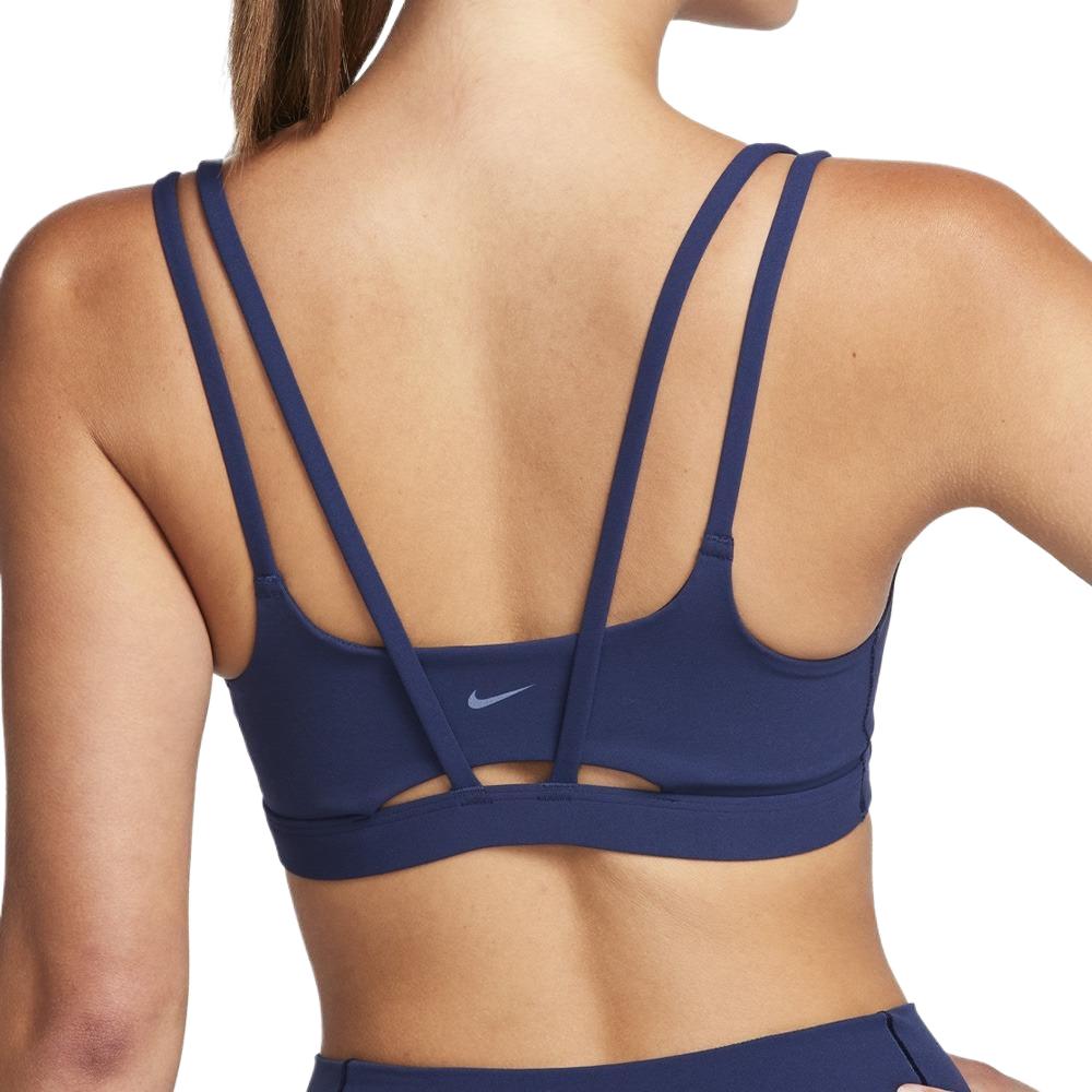 Nike Dri-Fit Alate Trace Bra Breathable Side Collection Sweat-Wicking Sports Bra Women Underwear Deep-Tea-Blue DO6609-410