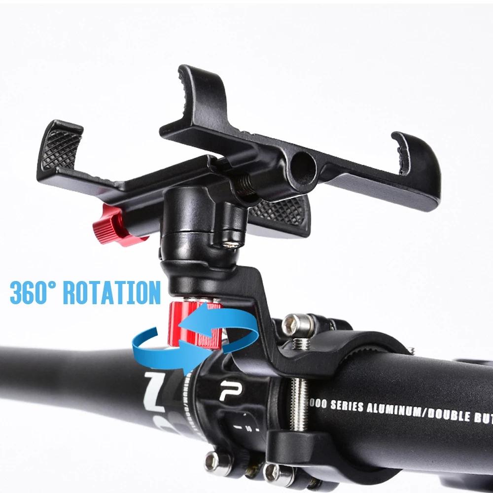 Universal Aluminum Alloy Bicycle Phone Holder Rack Motorcycle Handlebar Mount Non-Slip Moblie Phone Clip