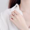 S925 Openning Silver Ring Leaf Diamond Female Ring Fashion Simple Hand Body Ornament