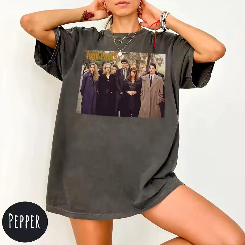 Twin Peaks Shirt: Garment-Dyed Vintage Style Tee, Directed by David Lynch Summer unisex Loose and Breathable cotton T-shirt