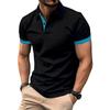 Men Tops Lapel Short Sleeve Casual Loose Fit Regular Style Tops