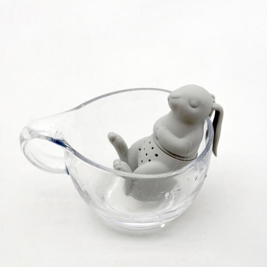 Ситечко для чая в форме кролика, силиконовое ситечко для заваривания чая, многоразовое, листовое, травяное, для специй, декор для чайника