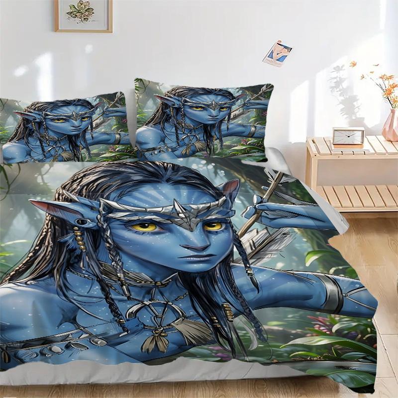Avatar Blue Warrior Print 3Pcs Bedding Setduvet Cover With 2 Bedropillowcase Home Birthday Gift