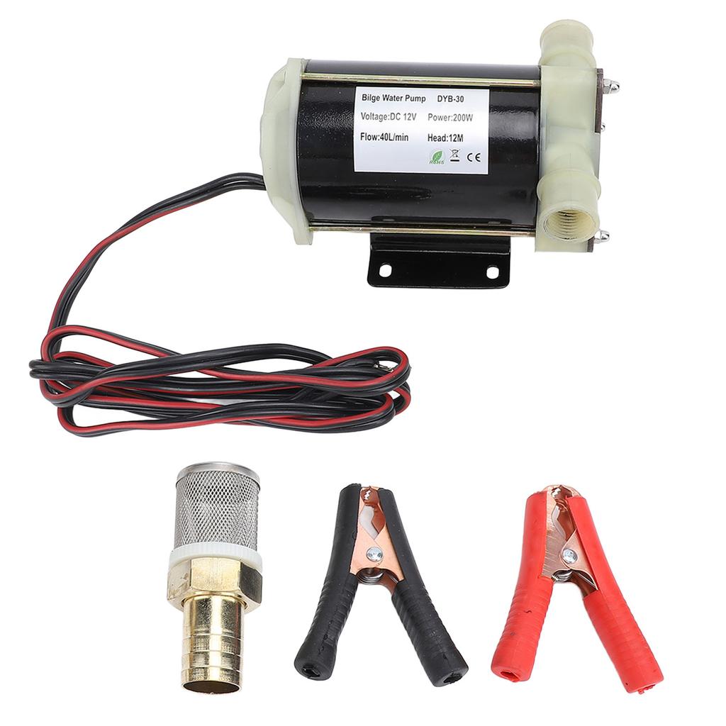 12 В самовсасывающий трюмный насос 200 Вт 12 м напор 40 л/мин перекачка воды гибкий импеллерный насос для