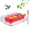 Window Hummingbird Feeder, Plastic Humming Bird Feeder with 3 Strong Suction Cups, Easy To Clean and Refil,Built-in Moat