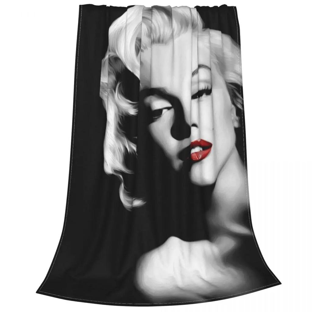 Marilyn Monroe Blankets Flannel Textile Decor Breathable Super Warm Throw Blankets for Bedding Couch Plush Thin Quilt