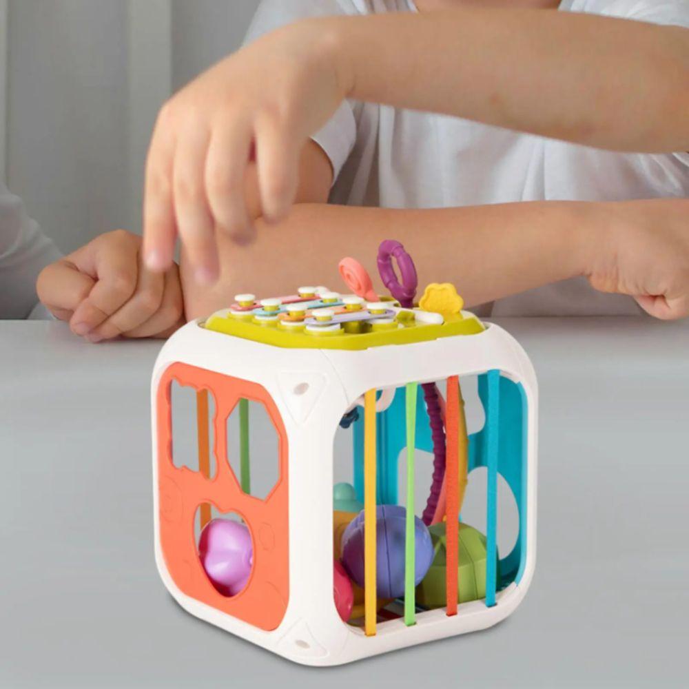 Colorful Blocks Montessori Toy Sorting Game Educational Sensory Toy Activity Cube  Baby Toy 2 Years