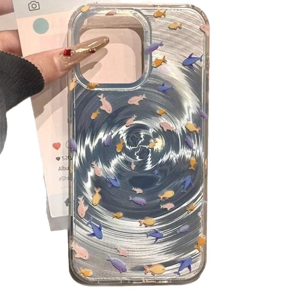 Школа рыб под водой подходит для чехла для мобильного телефона iPhone17 ProMax vortex 16 Apple 13/15 улучшенный 14 большие отверстия
