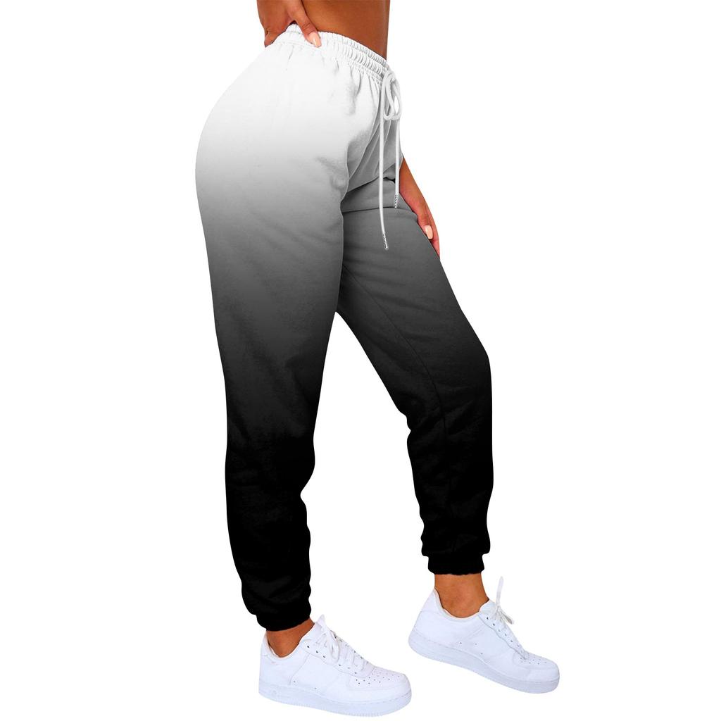 Женские модные спортивные повседневные спортивные штаны с карманами и шнурком с принтом