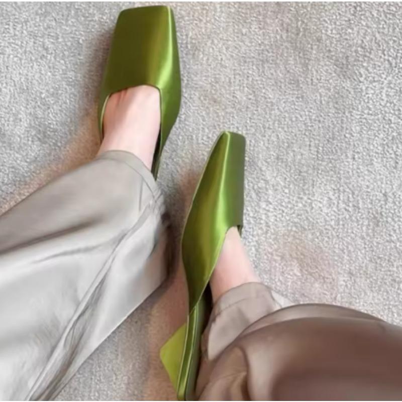 Fashion 2025Spring Summer Cover Toe Women Muels Slippers Fashion Shallow Ladies Slip On Party Dress Casual and Elegant Female Shoes