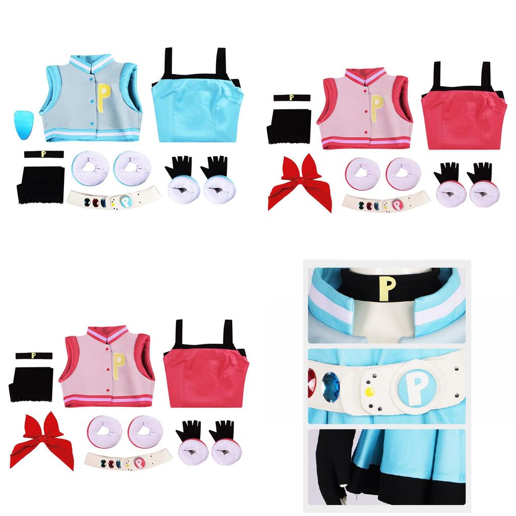 Cute Anime-inspired Powerpuff Girls Cosplay Dress Ideal For Theater And Halloween Parties