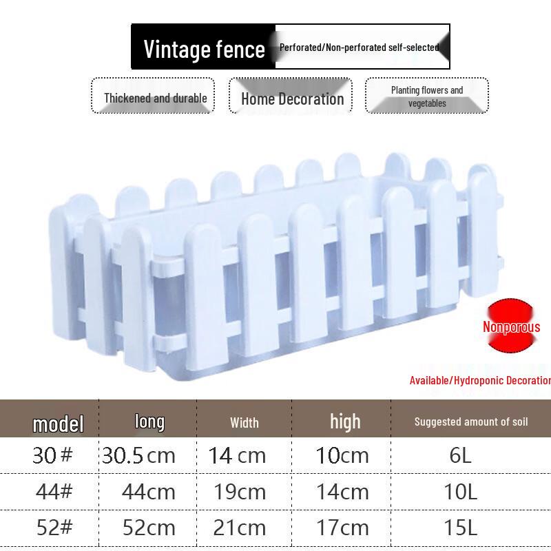 Fence-Style Rectangular Flower Pot
