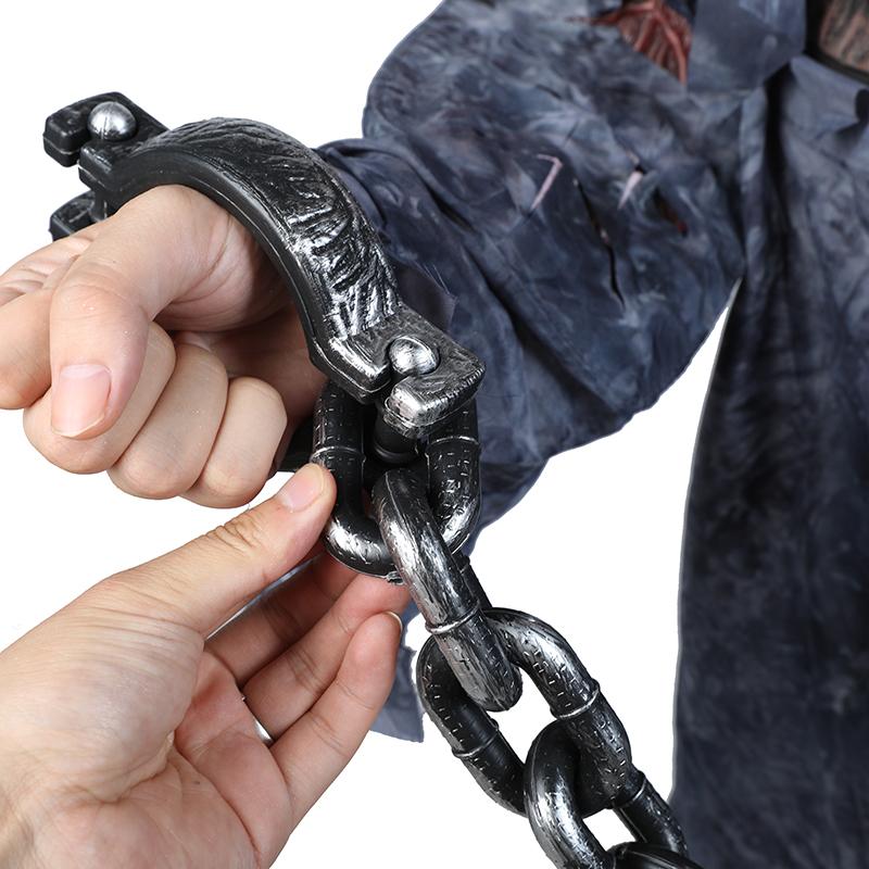 1Set Halloween Fake Chains Haunted House Horror Props Home Decoration Prisoner Costume Cosplay Accessories Plastic Link Chains