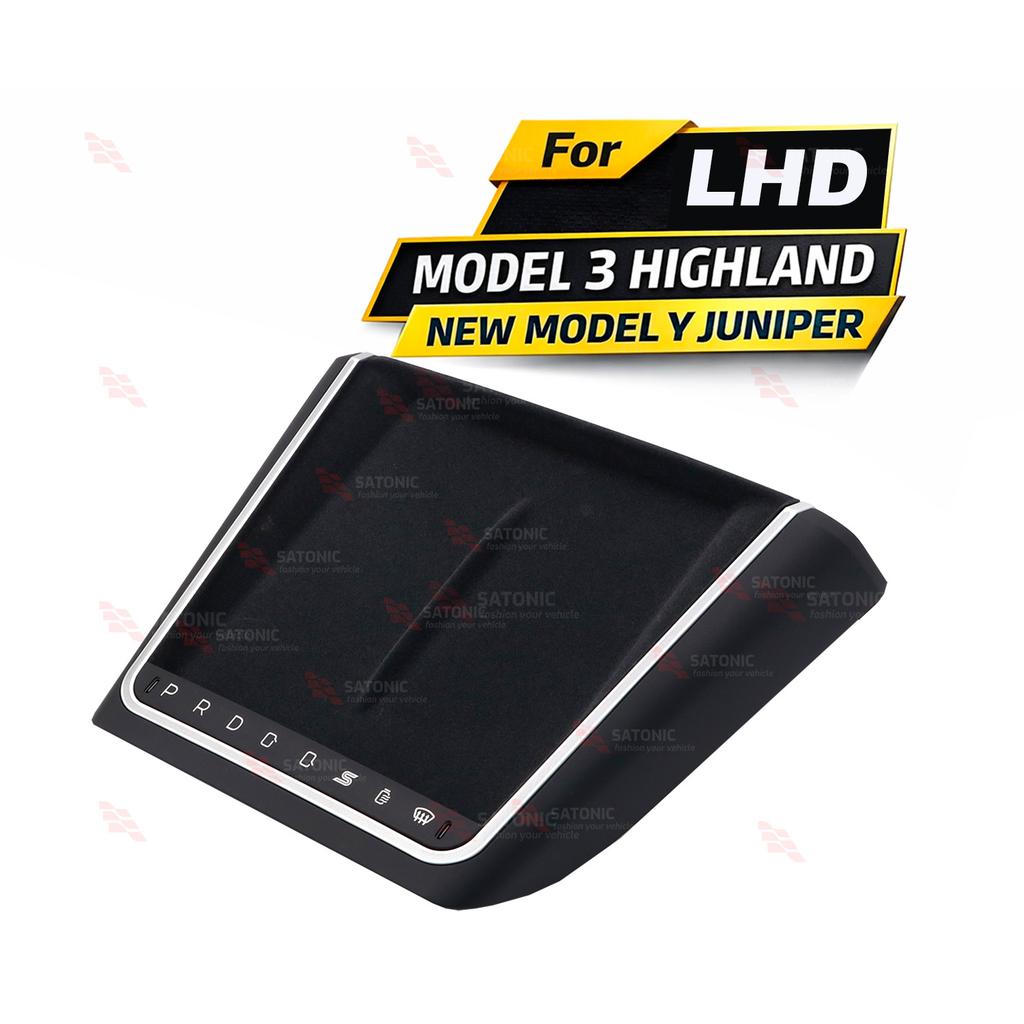 SATONIC Wireless Charger Knobs for Tesla New Model Y Juniper 2026 & Model 3 Highland Dual Type C Quick Charge Gear Shift