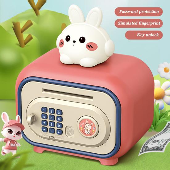 Детская игрушка-копилка, электронная наличка, монета, копилка, разблокировка отпечатком пальца, стиль банкомата, большая емкость, забавная копилка для мальчиков и девочек 6-12 лет