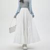 Kawaii White Long Skirt Women Japanese Korean Lolita Cute Patchwork High Waist Loose A-line Midi Skirt Casual Autumn Soft Girl
