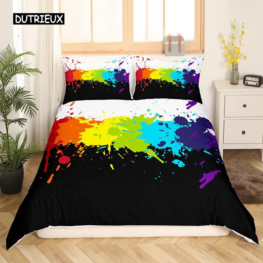 Abstract Rainbow Colorful Bedding Set Queen King Sinlge Duvet Cover Dream Polyester Comforter Covers Pillowcase Soft Bedclothes