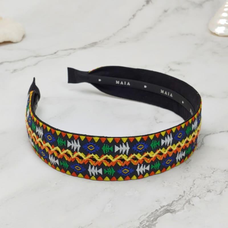 MAIA Повязка на голову с геометрическим узором - Желтый