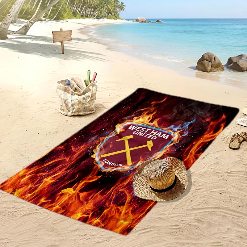 Пляжное полотенце West Ham United Football Print, Большое мягкое быстросохнущее полотенце для пляжа, кемпинга, плавания